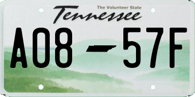 TN license plate A0857F