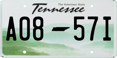 TN license plate A0857I