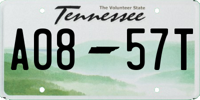 TN license plate A0857T