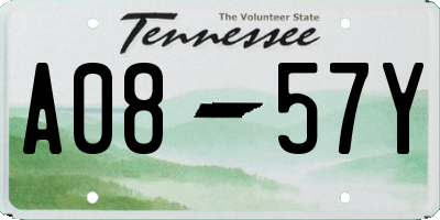 TN license plate A0857Y