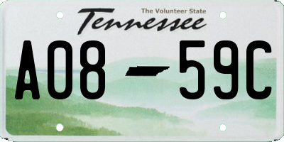TN license plate A0859C