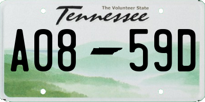 TN license plate A0859D