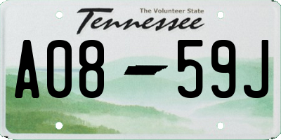 TN license plate A0859J
