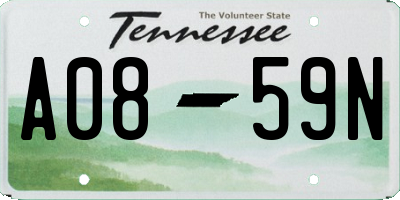 TN license plate A0859N