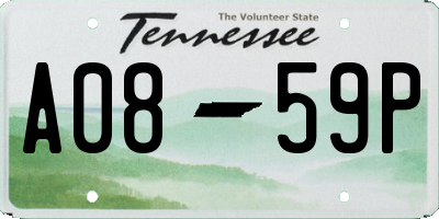 TN license plate A0859P