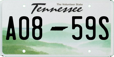 TN license plate A0859S
