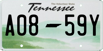 TN license plate A0859Y