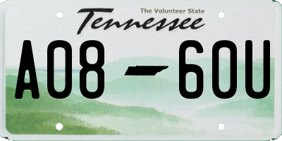 TN license plate A0860U