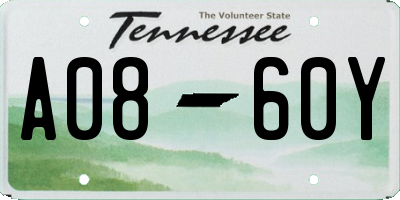 TN license plate A0860Y