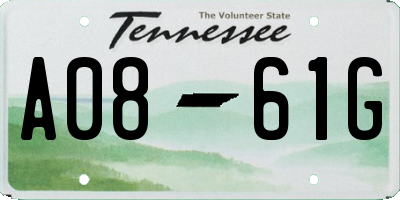 TN license plate A0861G