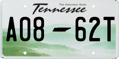 TN license plate A0862T
