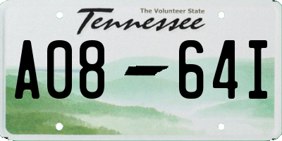 TN license plate A0864I