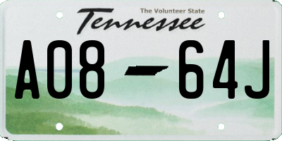 TN license plate A0864J