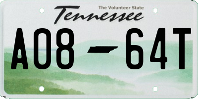 TN license plate A0864T