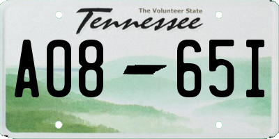 TN license plate A0865I