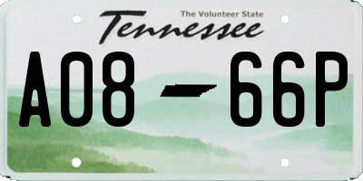 TN license plate A0866P