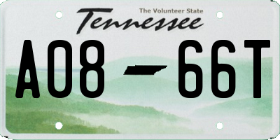 TN license plate A0866T