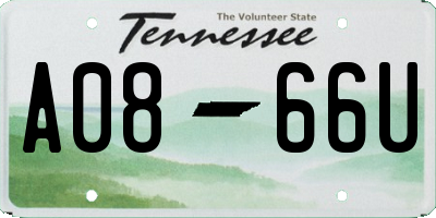TN license plate A0866U