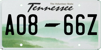 TN license plate A0866Z
