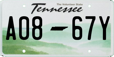 TN license plate A0867Y