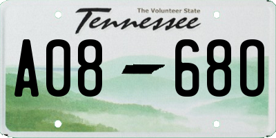 TN license plate A0868O