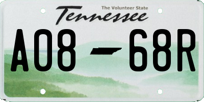 TN license plate A0868R
