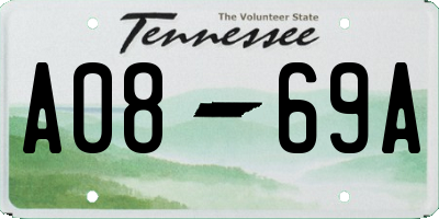 TN license plate A0869A