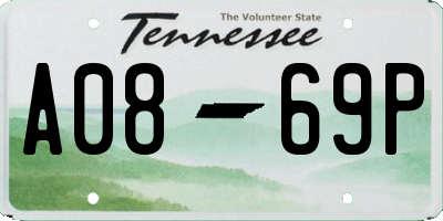 TN license plate A0869P