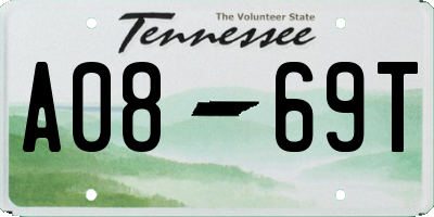 TN license plate A0869T