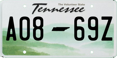 TN license plate A0869Z