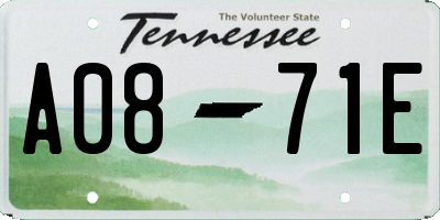 TN license plate A0871E
