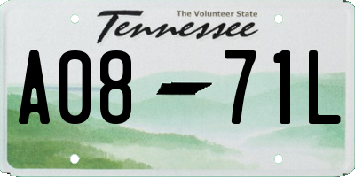 TN license plate A0871L