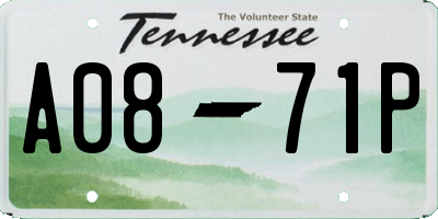 TN license plate A0871P