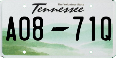 TN license plate A0871Q