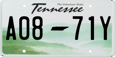 TN license plate A0871Y