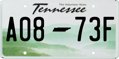 TN license plate A0873F