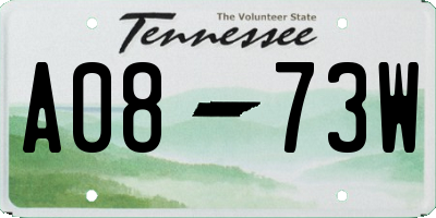 TN license plate A0873W