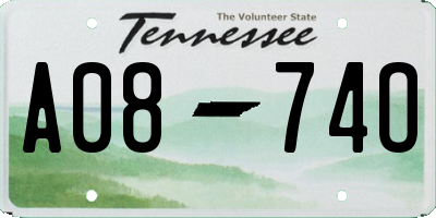 TN license plate A0874O