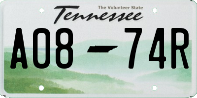 TN license plate A0874R