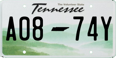 TN license plate A0874Y