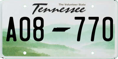 TN license plate A0877O