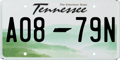 TN license plate A0879N