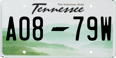 TN license plate A0879W