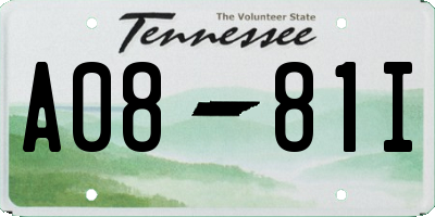 TN license plate A0881I
