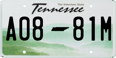 TN license plate A0881M