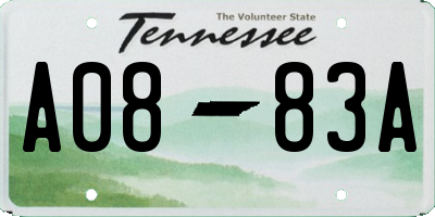 TN license plate A0883A