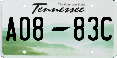 TN license plate A0883C