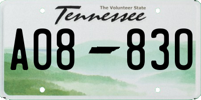TN license plate A0883O