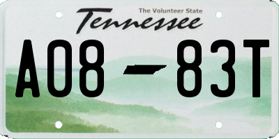 TN license plate A0883T
