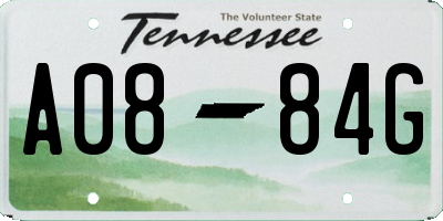 TN license plate A0884G